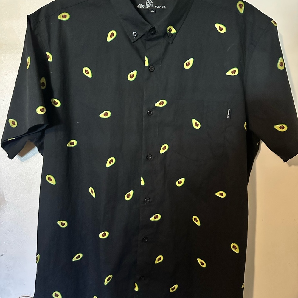 Molokai Black Avocado Print Men's Shirt